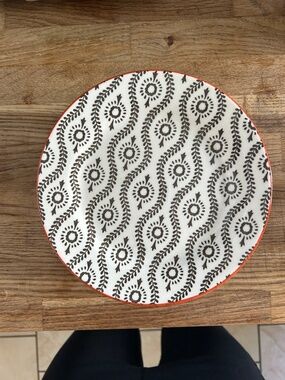 6 Baum Brothers Tangier Gray Orange Dessert Salad Plates 8"